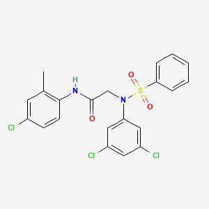 molecular formula C21H17Cl3N2O3S B3708612 N~1~-(4-chloro-2-methylphenyl)-N~2~-(3,5-dichlorophenyl)-N~2~-(phenylsulfonyl)glycinamide 