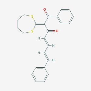 molecular formula C24H22O2S2 B370863 2-(1,3-Dithiepan-2-ylidene)-1,7-diphenyl-4,6-heptadiene-1,3-dione 