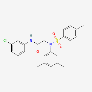 molecular formula C24H25ClN2O3S B3708631 N~1~-(3-chloro-2-methylphenyl)-N~2~-(3,5-dimethylphenyl)-N~2~-[(4-methylphenyl)sulfonyl]glycinamide 