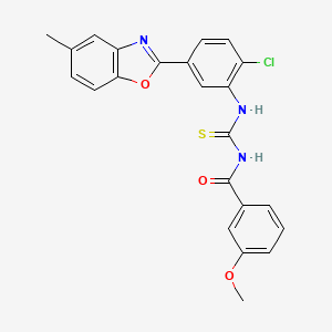 N-{[2-chloro-5-(5-methyl-1,3-benzoxazol-2-yl)phenyl]carbamothioyl}-3-methoxybenzamide