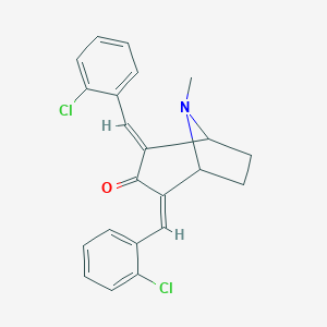 molecular formula C22H19Cl2NO B370873 2,4-Bis(2-chlorobenzylidene)-8-methyl-8-azabicyclo[3.2.1]octan-3-one 