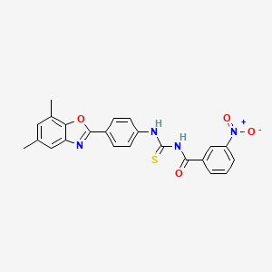 N-({[4-(5,7-dimethyl-1,3-benzoxazol-2-yl)phenyl]amino}carbonothioyl)-3-nitrobenzamide
