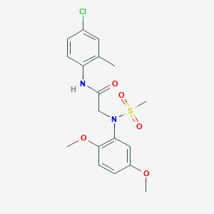 molecular formula C18H21ClN2O5S B3708776 N~1~-(4-chloro-2-methylphenyl)-N~2~-(2,5-dimethoxyphenyl)-N~2~-(methylsulfonyl)glycinamide 