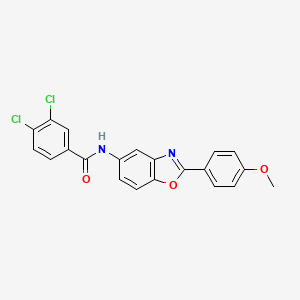 molecular formula C21H14Cl2N2O3 B3708886 3,4-dichloro-N-[2-(4-methoxyphenyl)-1,3-benzoxazol-5-yl]benzamide 