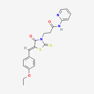 3-[(5Z)-5-[(4-ETHOXYPHENYL)METHYLIDENE]-4-OXO-2-SULFANYLIDENE-1,3-THIAZOLIDIN-3-YL]-N-(PYRIDIN-2-YL)PROPANAMIDE