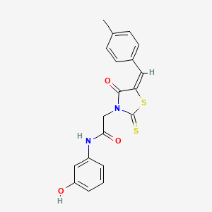 molecular formula C19H16N2O3S2 B3708949 N-(3-hydroxyphenyl)-2-[(5E)-5-[(4-methylphenyl)methylidene]-4-oxo-2-sulfanylidene-1,3-thiazolidin-3-yl]acetamide 