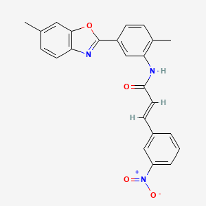 (2E)-N-[2-methyl-5-(6-methyl-1,3-benzoxazol-2-yl)phenyl]-3-(3-nitrophenyl)prop-2-enamide