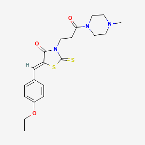 molecular formula C20H25N3O3S2 B3708971 5-(4-ethoxybenzylidene)-3-[3-(4-methyl-1-piperazinyl)-3-oxopropyl]-2-thioxo-1,3-thiazolidin-4-one 