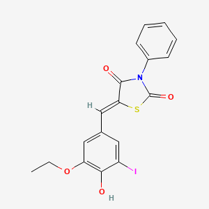 (5Z)-5-(3-ethoxy-4-hydroxy-5-iodobenzylidene)-3-phenyl-1,3-thiazolidine-2,4-dione