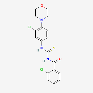 molecular formula C18H17Cl2N3O2S B3708996 1-[3-CHLORO-4-(MORPHOLIN-4-YL)PHENYL]-3-(2-CHLOROBENZOYL)THIOUREA 