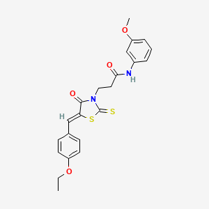 3-[(5Z)-5-[(4-ethoxyphenyl)methylidene]-4-oxo-2-sulfanylidene-1,3-thiazolidin-3-yl]-N-(3-methoxyphenyl)propanamide