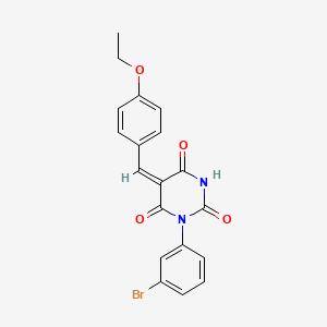 molecular formula C19H15BrN2O4 B3709009 1-(3-BROMOPHENYL)-5-[(E)-1-(4-ETHOXYPHENYL)METHYLIDENE]-2,4,6(1H,3H,5H)-PYRIMIDINETRIONE 