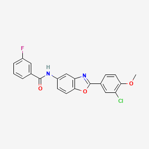 N-[2-(3-chloro-4-methoxyphenyl)-1,3-benzoxazol-5-yl]-3-fluorobenzamide