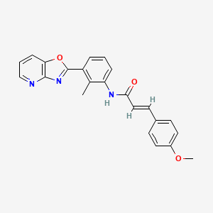 (2E)-3-(4-methoxyphenyl)-N-[2-methyl-3-([1,3]oxazolo[4,5-b]pyridin-2-yl)phenyl]prop-2-enamide