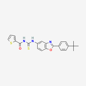 molecular formula C23H21N3O2S2 B3709030 N-{[2-(4-tert-butylphenyl)-1,3-benzoxazol-5-yl]carbamothioyl}thiophene-2-carboxamide 