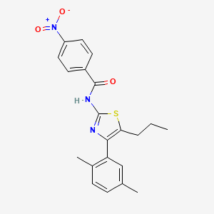 molecular formula C21H21N3O3S B3709036 N-[4-(2,5-dimethylphenyl)-5-propyl-1,3-thiazol-2-yl]-4-nitrobenzamide 