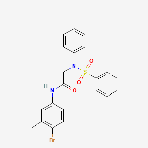 molecular formula C22H21BrN2O3S B3709038 N~1~-(4-bromo-3-methylphenyl)-N~2~-(4-methylphenyl)-N~2~-(phenylsulfonyl)glycinamide 