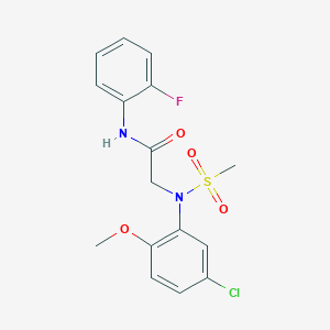 2-(5-chloro-2-methoxy-N-methylsulfonylanilino)-N-(2-fluorophenyl)acetamide