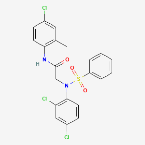 molecular formula C21H17Cl3N2O3S B3709045 N~1~-(4-chloro-2-methylphenyl)-N~2~-(2,4-dichlorophenyl)-N~2~-(phenylsulfonyl)glycinamide 