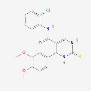 molecular formula C20H20ClN3O3S B370905 N-(2-chlorophenyl)-4-(3,4-dimethoxyphenyl)-6-methyl-2-sulfanylidene-3,4-dihydro-1H-pyrimidine-5-carboxamide CAS No. 423155-80-0