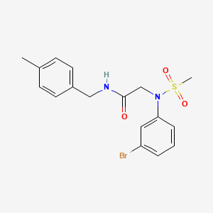 molecular formula C17H19BrN2O3S B3709055 N~2~-(3-bromophenyl)-N~1~-(4-methylbenzyl)-N~2~-(methylsulfonyl)glycinamide 