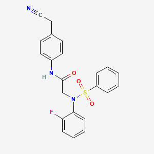 molecular formula C22H18FN3O3S B3709061 N~1~-[4-(cyanomethyl)phenyl]-N~2~-(2-fluorophenyl)-N~2~-(phenylsulfonyl)glycinamide 