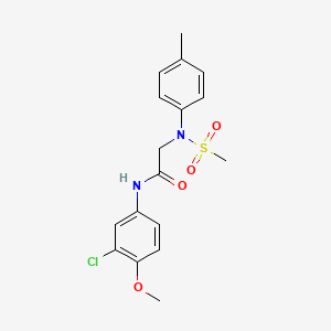 molecular formula C17H19ClN2O4S B3709076 N~1~-(3-chloro-4-methoxyphenyl)-N~2~-(4-methylphenyl)-N~2~-(methylsulfonyl)glycinamide 