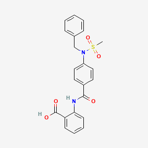 molecular formula C22H20N2O5S B3709092 2-{4-[Benzyl(methanesulfonyl)amino]benzamido}benzoic acid CAS No. 6461-48-9