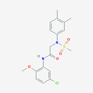 molecular formula C18H21ClN2O4S B3709104 N~1~-(5-chloro-2-methoxyphenyl)-N~2~-(3,4-dimethylphenyl)-N~2~-(methylsulfonyl)glycinamide 