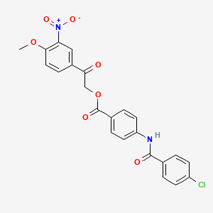 molecular formula C23H17ClN2O7 B3709161 2-(4-methoxy-3-nitrophenyl)-2-oxoethyl 4-[(4-chlorobenzoyl)amino]benzoate 