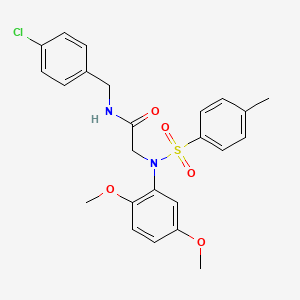 molecular formula C24H25ClN2O5S B3709175 N~1~-(4-chlorobenzyl)-N~2~-(2,5-dimethoxyphenyl)-N~2~-[(4-methylphenyl)sulfonyl]glycinamide 