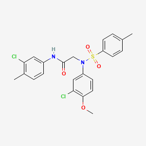 molecular formula C23H22Cl2N2O4S B3709183 2-(3-chloro-4-methoxy-N-(4-methylphenyl)sulfonylanilino)-N-(3-chloro-4-methylphenyl)acetamide 