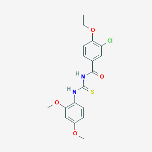 molecular formula C18H19ClN2O4S B3709196 3-chloro-N-[(2,4-dimethoxyphenyl)carbamothioyl]-4-ethoxybenzamide 