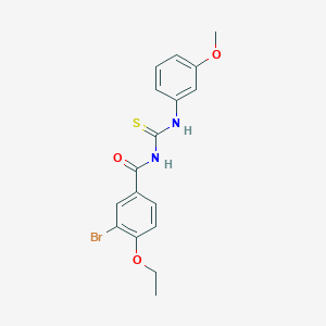 molecular formula C17H17BrN2O3S B3709234 3-bromo-4-ethoxy-N-[(3-methoxyphenyl)carbamothioyl]benzamide 