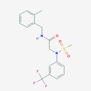 molecular formula C18H19F3N2O3S B3709310 N~1~-(2-methylbenzyl)-N~2~-(methylsulfonyl)-N~2~-[3-(trifluoromethyl)phenyl]glycinamide 