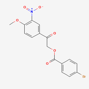 molecular formula C16H12BrNO6 B3709317 2-(4-methoxy-3-nitrophenyl)-2-oxoethyl 4-bromobenzoate 