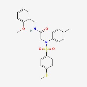 molecular formula C24H26N2O4S2 B3709334 N~1~-(2-methoxybenzyl)-N~2~-(4-methylphenyl)-N~2~-{[4-(methylthio)phenyl]sulfonyl}glycinamide 