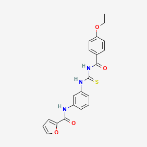 molecular formula C21H19N3O4S B3709345 N-[3-({[(4-ethoxyphenyl)carbonyl]carbamothioyl}amino)phenyl]furan-2-carboxamide 