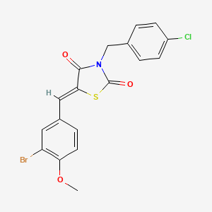 (5Z)-5-[(3-bromo-4-methoxyphenyl)methylidene]-3-[(4-chlorophenyl)methyl]-1,3-thiazolidine-2,4-dione