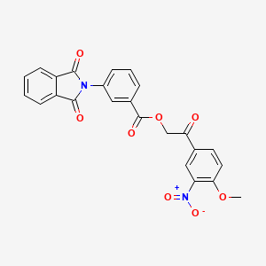 molecular formula C24H16N2O8 B3709363 2-(4-methoxy-3-nitrophenyl)-2-oxoethyl 3-(1,3-dioxo-1,3-dihydro-2H-isoindol-2-yl)benzoate 