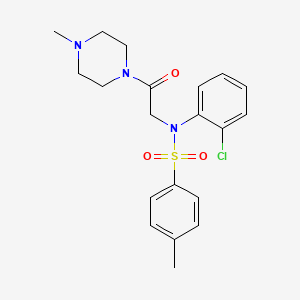 molecular formula C20H24ClN3O3S B3709367 N-(2-chlorophenyl)-4-methyl-N-[2-(4-methylpiperazin-1-yl)-2-oxoethyl]benzenesulfonamide 