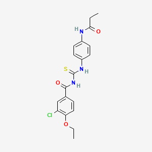 3-chloro-4-ethoxy-N-{[4-(propanoylamino)phenyl]carbamothioyl}benzamide