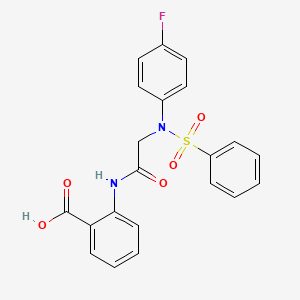 molecular formula C21H17FN2O5S B3709408 2-{[N-(4-fluorophenyl)-N-(phenylsulfonyl)glycyl]amino}benzoic acid 