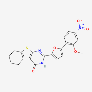 molecular formula C21H17N3O5S B3709443 2-[5-(2-methoxy-4-nitrophenyl)-2-furyl]-5,6,7,8-tetrahydro[1]benzothieno[2,3-d]pyrimidin-4(3H)-one 