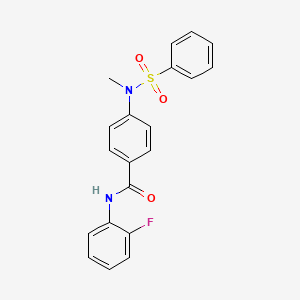 molecular formula C20H17FN2O3S B3709478 N-(2-fluorophenyl)-4-[methyl(phenylsulfonyl)amino]benzamide 