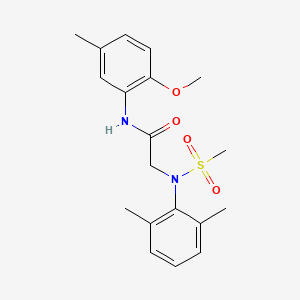 molecular formula C19H24N2O4S B3709484 2-(2,6-dimethyl-N-methylsulfonylanilino)-N-(2-methoxy-5-methylphenyl)acetamide 