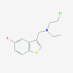 molecular formula C13H15ClFNS B370950 N-(2-chloroethyl)-N-ethyl-N-[(5-fluoro-1-benzothien-3-yl)methyl]amine 