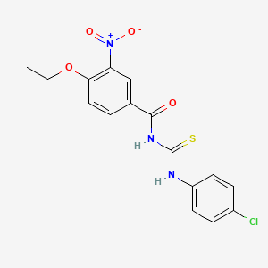 molecular formula C16H14ClN3O4S B3709501 N-[(4-chlorophenyl)carbamothioyl]-4-ethoxy-3-nitrobenzamide 