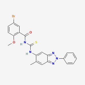 molecular formula C22H18BrN5O2S B3709508 5-bromo-2-methoxy-N-[(6-methyl-2-phenyl-2H-benzotriazol-5-yl)carbamothioyl]benzamide CAS No. 428483-81-2