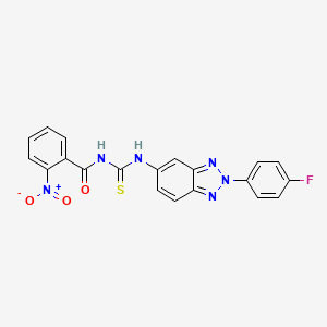 molecular formula C20H13FN6O3S B3709535 N-{[2-(4-fluorophenyl)-2H-benzotriazol-5-yl]carbamothioyl}-2-nitrobenzamide 